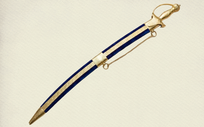 The Sapphire Heritage Talwar | Royal Blue & Gold Groom Sword | Swordora