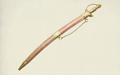 The Blush Pink Heritage Talwar | Pastel Pink & Gold Groom Sword | Swordora