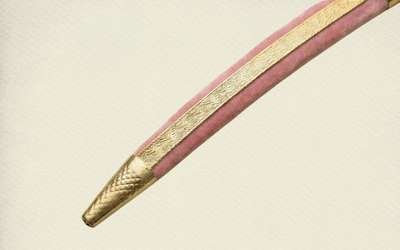 The Blush Pink Heritage Talwar | Pastel Pink & Gold Groom Sword | Swordora