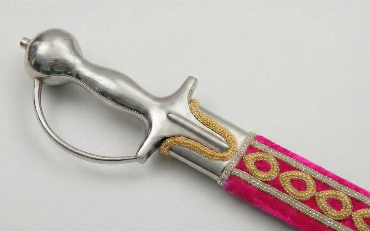 The Rani Pink & Gold Royal Talwar | Magenta Velvet Ceremonial Sword | Swordora Royal Collection