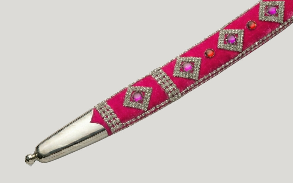 The Emerald Gemstone Imperial Talwar | Forest Green & Pink Groom Sword | Swordora
