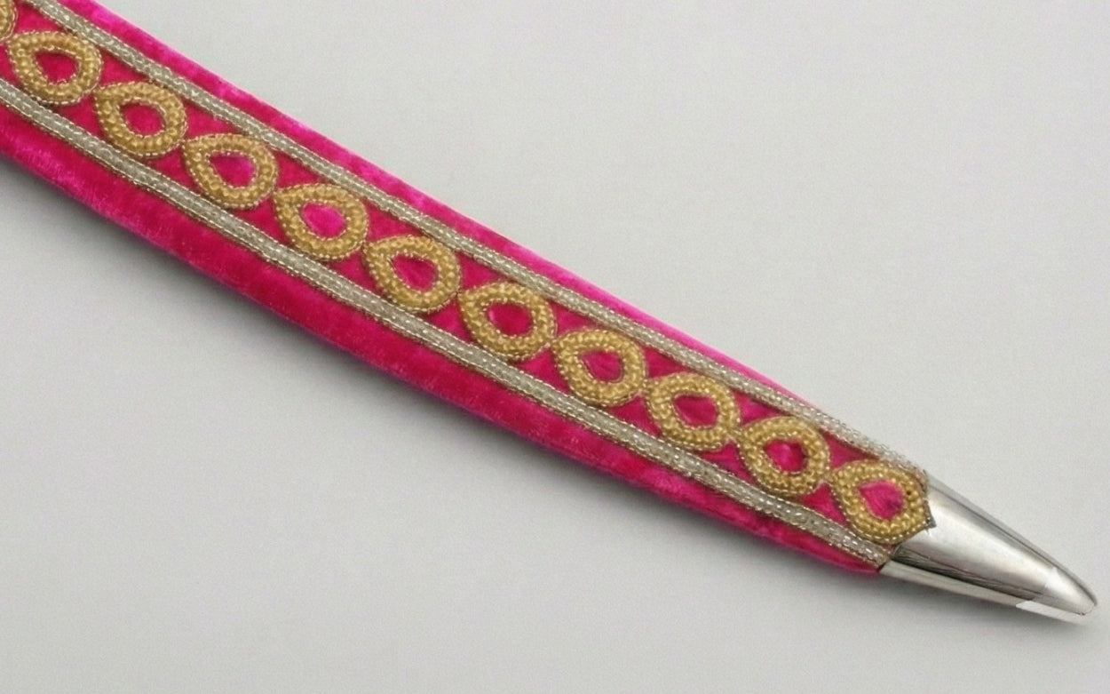The Rani Pink & Gold Royal Talwar | Magenta Velvet Ceremonial Sword | Swordora Royal Collection