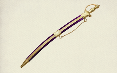 The Amethyst Heritage Talwar | Royal Purple & Gold Groom Sword | Swordora