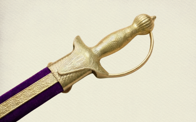The Amethyst Heritage Talwar | Royal Purple & Gold Groom Sword | Swordora