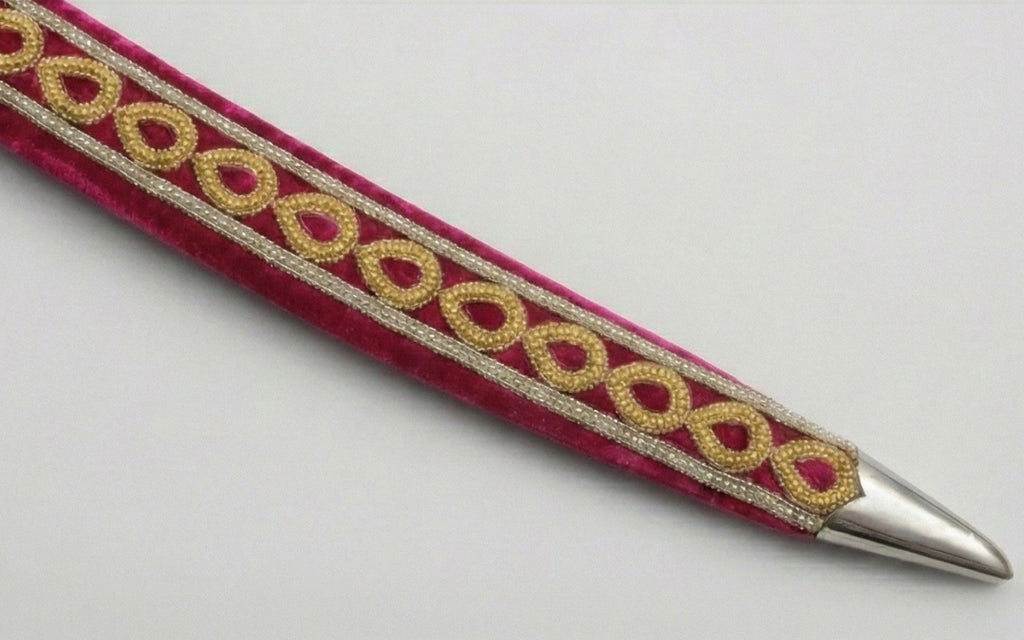 The Crimson & Gold Royal Talwar | Deep Crimson Velvet Ceremonial Sword | Swordora Royal Collection