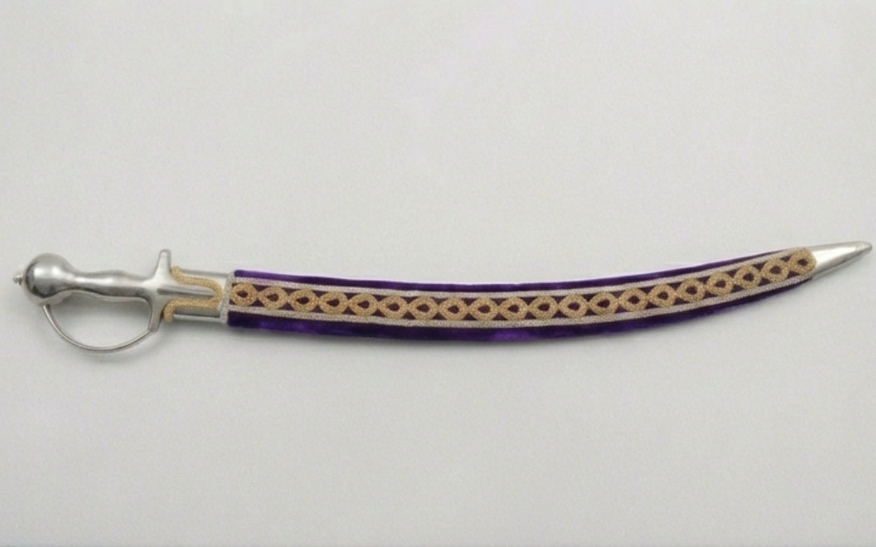 The Amethyst & Gold Royal Talwar | Deep Purple Velvet Ceremonial Sword | Swordora Royal Collection