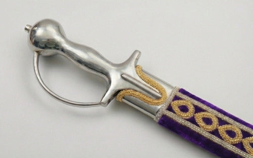 The Amethyst & Gold Royal Talwar | Deep Purple Velvet Ceremonial Sword | Swordora Royal Collection