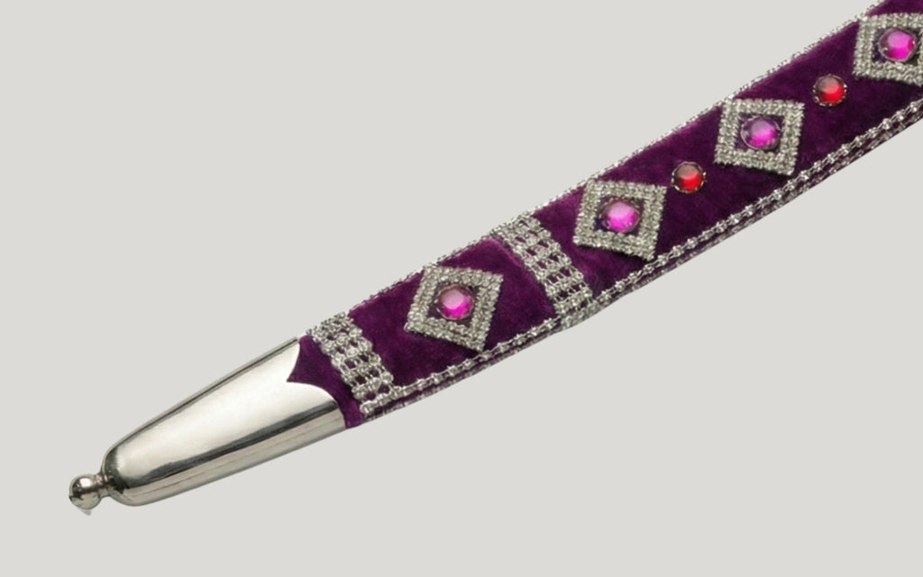 The Amethyst Gemstone Imperial Talwar | Royal Purple & Silver Groom Sword | Swordora