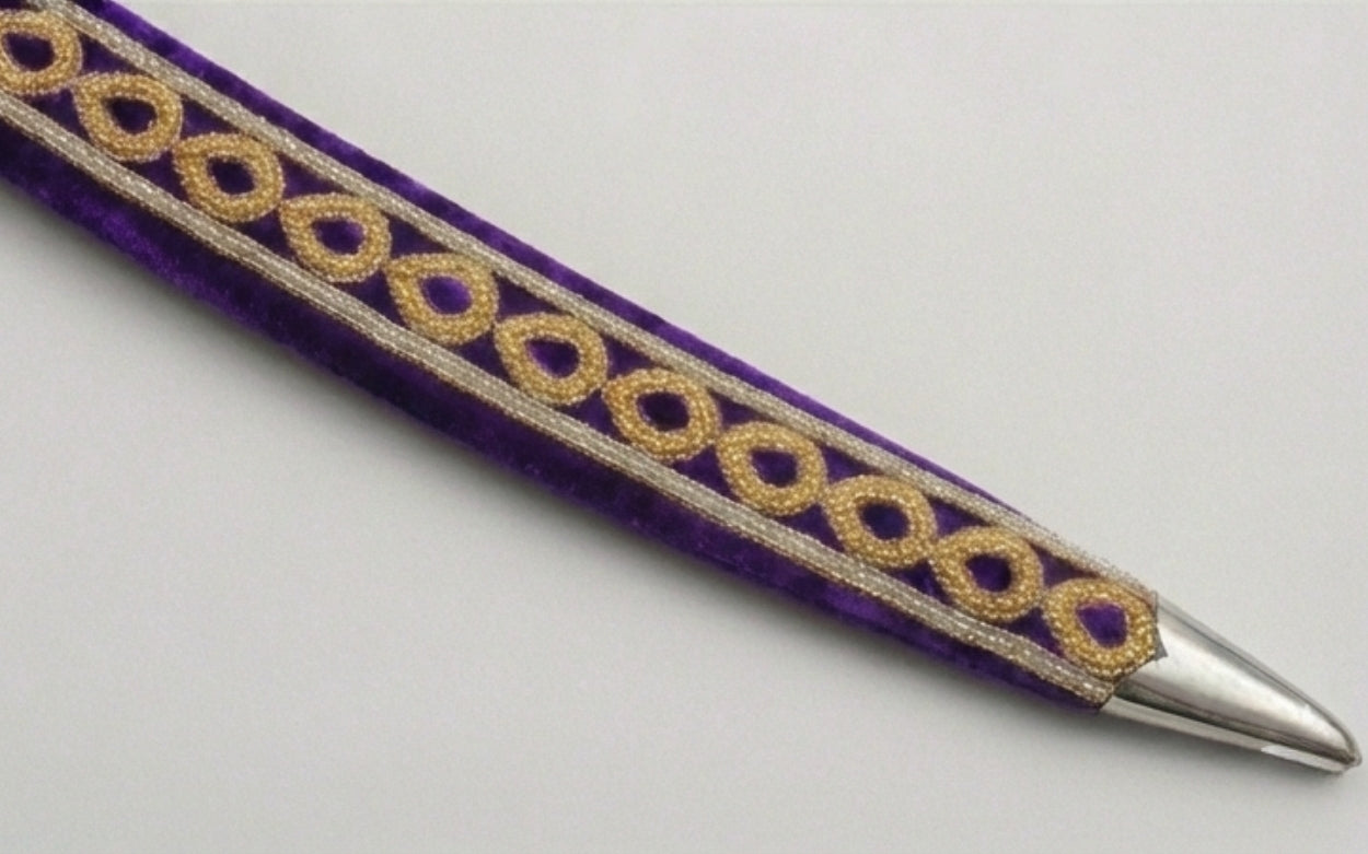 The Amethyst & Gold Royal Talwar | Deep Purple Velvet Ceremonial Sword | Swordora Royal Collection