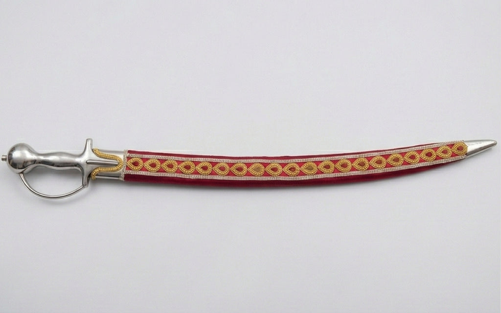 The Crimson & Gold Royal Paisley Talwar | Deep Crimson Ceremonial Sword | Swordora Royal Collection