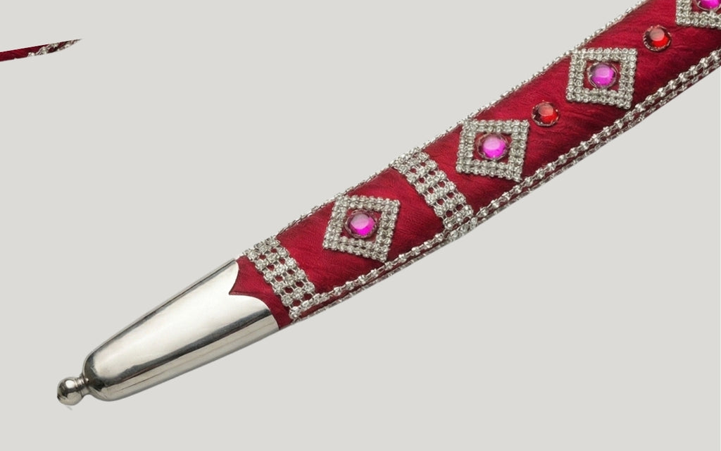 The Crimson Gemstone Imperial Talwar | Deep Red & Silver Groom Sword | Swordora