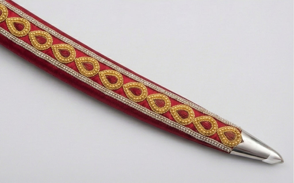 The Crimson & Gold Royal Paisley Talwar | Deep Crimson Ceremonial Sword | Swordora Royal Collection