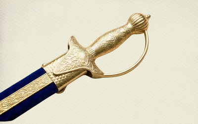 The Sapphire Heritage Talwar | Royal Blue & Gold Groom Sword | Swordora
