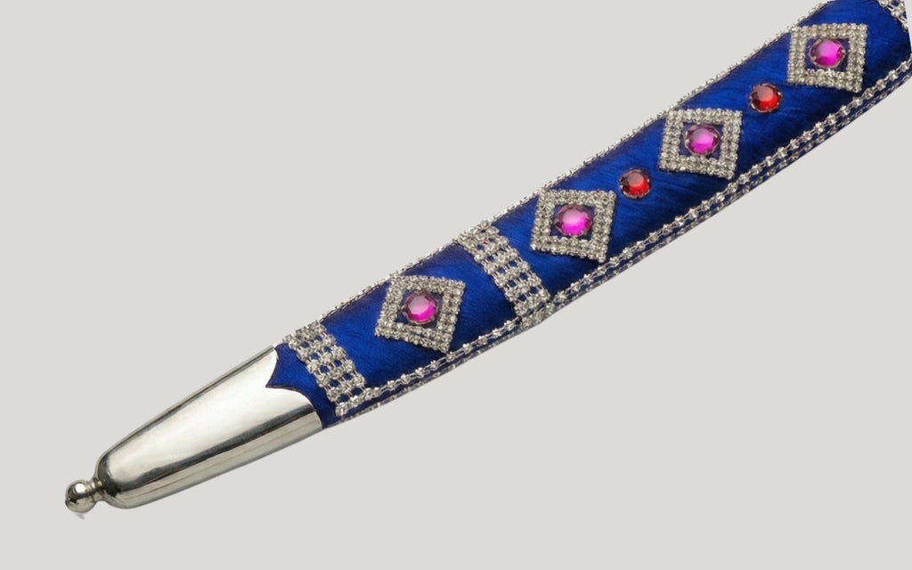The Sapphire Gemstone Imperial Talwar | Royal Blue & Pink Groom Sword | Swordora