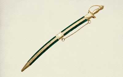 The Emerald Heritage Talwar | Deep Green & Gold Groom Sword | Swordora