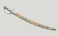 The Champagne Gemstone Imperial Talwar | Beige & Silver Groom Sword | Swordora
