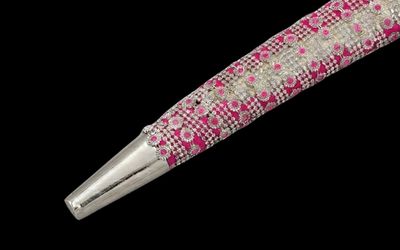 The Rani Pink Lattice Heritage Talwar | Vibrant Pink & Silver Groom Sword | Swordora