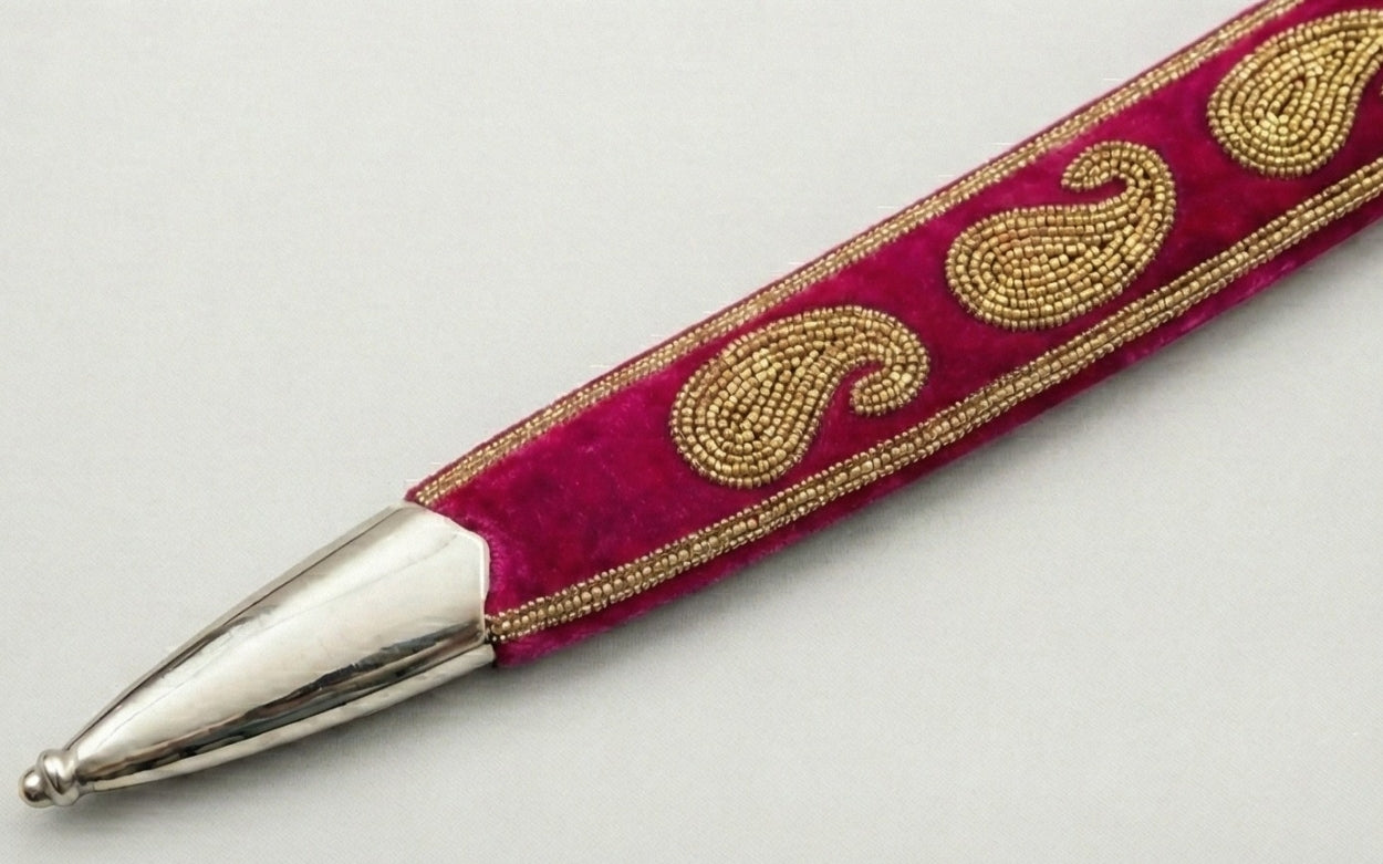The Magenta & Gold Royal Paisley Talwar | Vibrant Pink Ceremonial Sword | Swordora Royal Collection